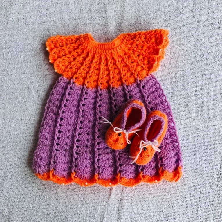 Crochet newborn baby clearance dress
