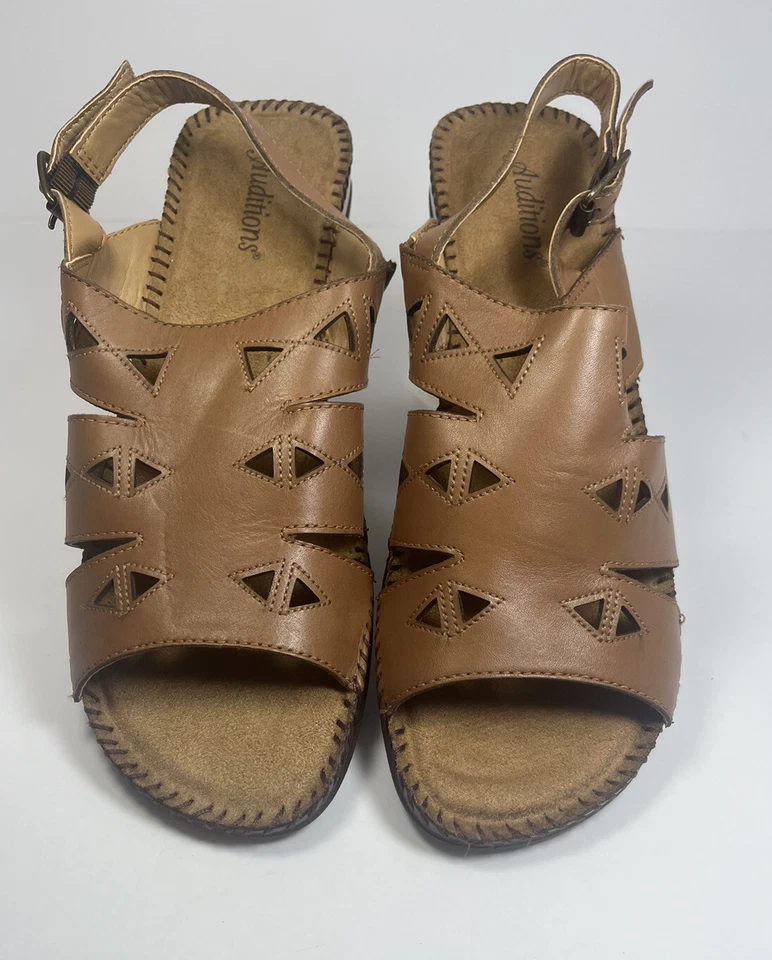 Auditions Womens Megan Brown Slingback Sandals Shoes 10N 1082965. New - Image 4 of 4