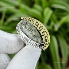 Sterling Silver Pear Natural Ocean Jasper Statement Anniversary New Ring Jewelry