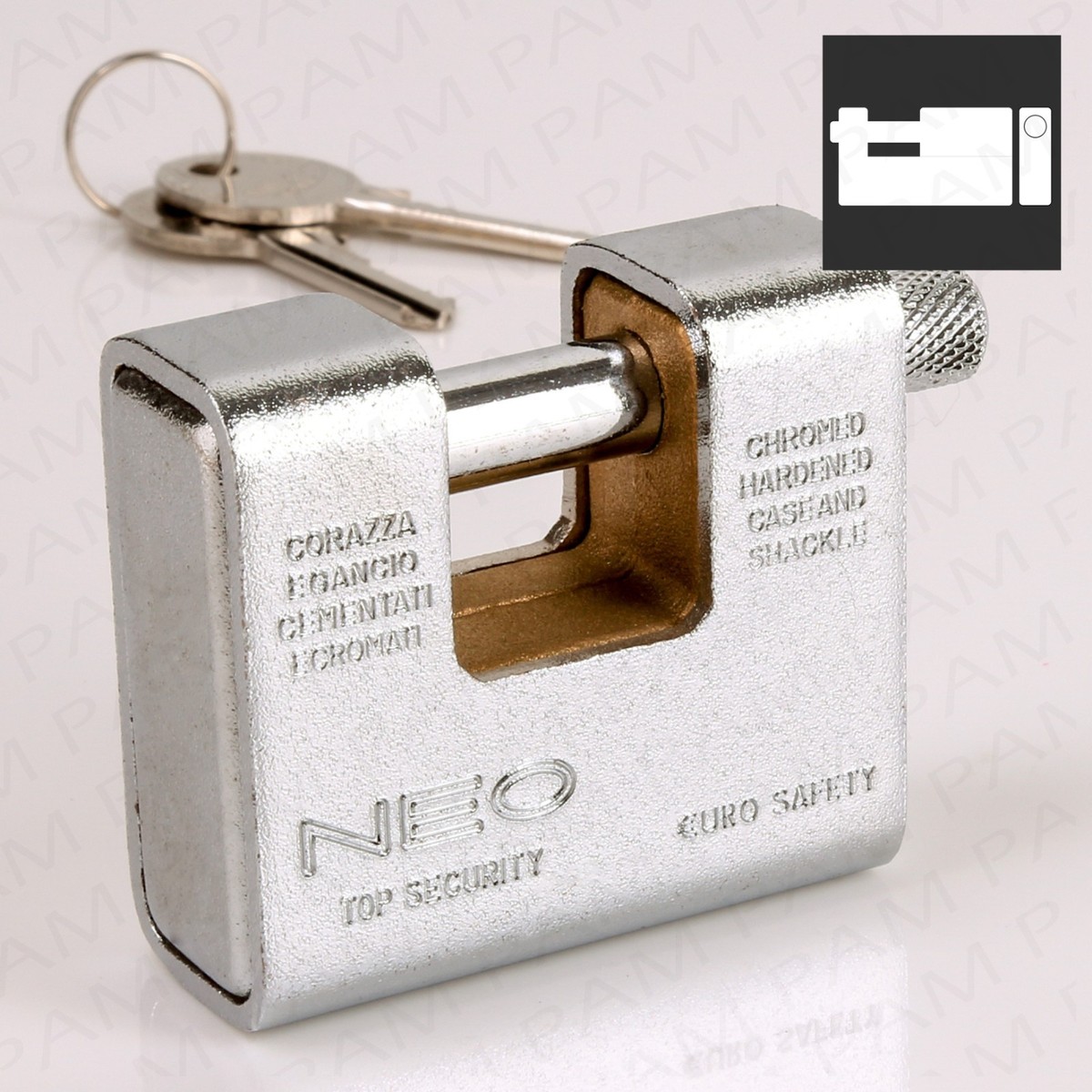 60mm HEAVY DUTY ARMOURED SHUTTER PADLOCK High Security Thick