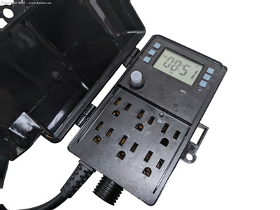 SURAIELEC Outdoor Power Stake, 7-Day Programmable Digital Timer, Black