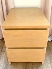 Ikea Malm Kommode Nachttisch Beistelltisch Buche 2 Schubladen 