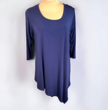 Karen Kane Women's Size 14W / 0X Navy Long Sleeve Asymmetric  Top