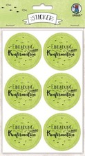 BASTELMATERIAL DEKO-STICKER EINLADUNG KONFIRMATION APFELGRÜN BASTELN