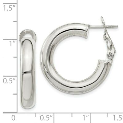 Women's 925 Sterling Silver Classic Hypo-allergenic Tubular Hoop Earrings E792