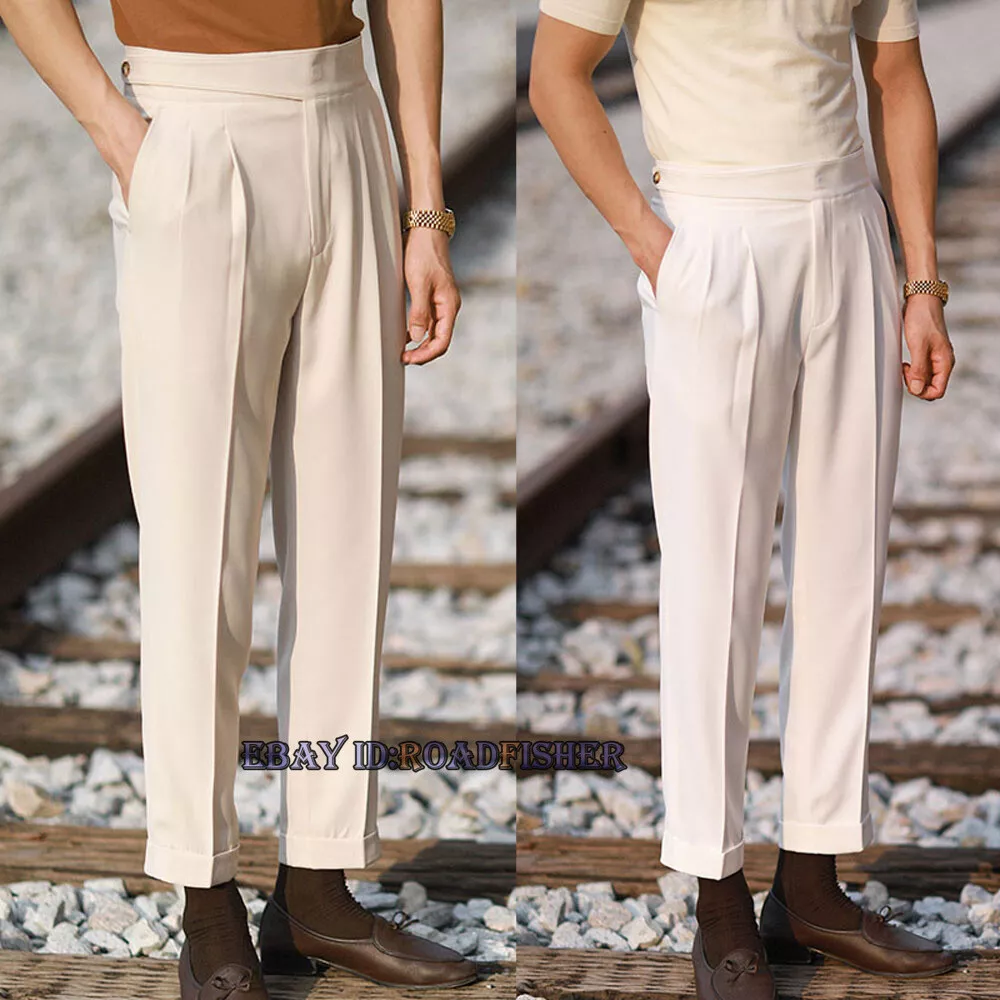 Men s Slacks Naples Paris Buckle Dress Pants Casual Trousers Straight New Pants