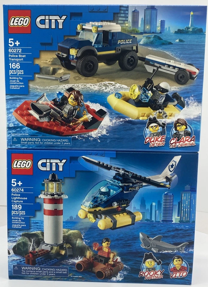 LEGO City Police Sets-Boat Transport / Lighthouse Capture-60272-60274-NEW/SEALED - Image 2 of 4