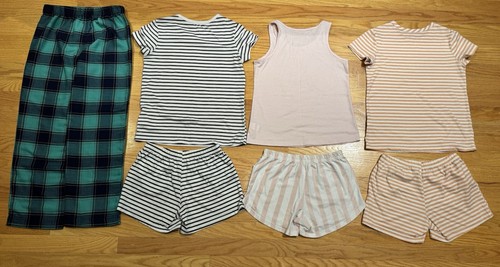 Girls Lot Pajamas 7 Pieces Lands End & More Size 10 Shorts Pants Tops - Picture 11 of 11