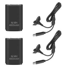 2-10PCS 4800mAh Rechargeable Battery USB Charger Cable For Xbox 360 Controller