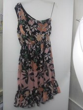 LOFT Petites MP Black Floral One-Shoulder Midi Dress NWT 446953