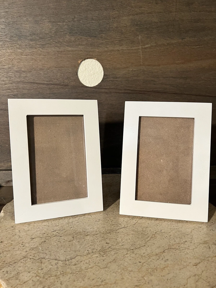 Set of 2 7.5X5.5 Wood Picture Frames FOR 5.5x3.5 Photos Real Glass HAND STAND