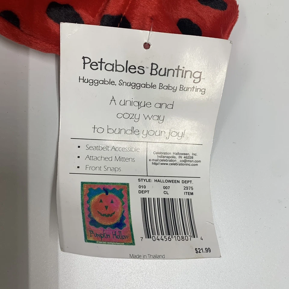 Cinturón de seguridad accesible para bebé Ladybug Lady Bug felpa cálida de una pieza Bunting 0-12 Mo Foto 4 de 4