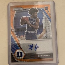 2021-22 Panini Prizm Draft DJ STEWARD Orange Pulsar AUTO Autograph RC #/49 duke