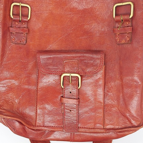 Vintage Leather Brown Messenger Bag - Picture 4 of 14