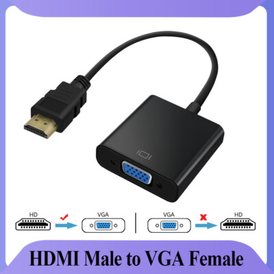 HDMI INPUT to VGA OUTPUT Converter Adapter Cable 1080p For PC TV Monitor Black