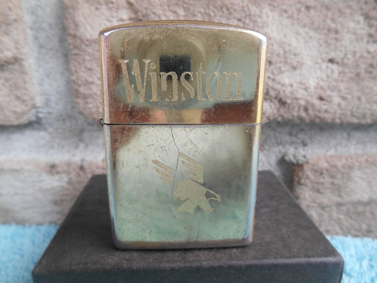 VINTAGE WINSTON FIREBIRD ADVERTISING WINDPROOF CIGARETTE LIGHTER