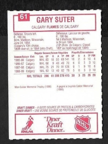 1989-90 KRAFT DINNER ROCK 'O' RAMA PANEL & SINGLE NHL HOCKEY 1-64 SEE LIST - Picture 166 of 179