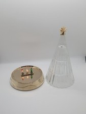 Lead Crystal Lighted Christmas Holiday Tree Made In USA With Box Tested Works