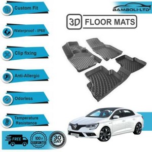 3d Molded Interior Car Floor Mat For Renault Megane 4 Sedan 16 Up Black Ebay