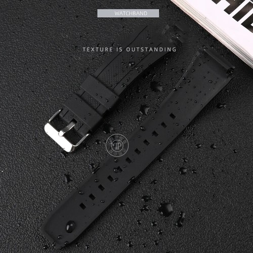 Cinturino Orologio Gomma Silicone per Casio Edifice EF-552 EF-552D-1A 25x20mm Nero - Foto 18 di 24
