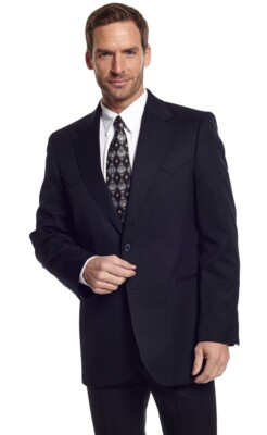 Circle S Western Sport Coat Mens Abilene Button Black - CC1929