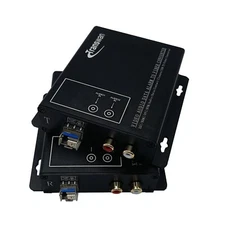 2 Ch RCA Audio Over Fiber Extender to 20 Km over SM Fiber/2 Km MMF, RCA to Fiber