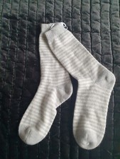 The White Company FINE STRIPE CASHMERE BEDSOCS ONE SIZE