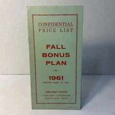 1961 Chris Craft Fall Bonus Plan