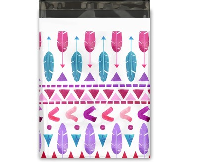 NEW - (15) 10''x 13'' Tribal Arrows Designer Poly Mailers