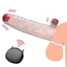 Extensor de Pene Masculino Manga Estiradora Potenciador de Pene Entrenador Agrandar Reutilizar Condón