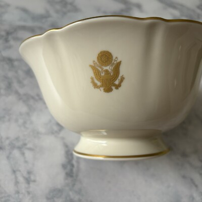 Pickard Ivory White House Crest porcelain bowl, 5.5 inches With Jefferson Quote