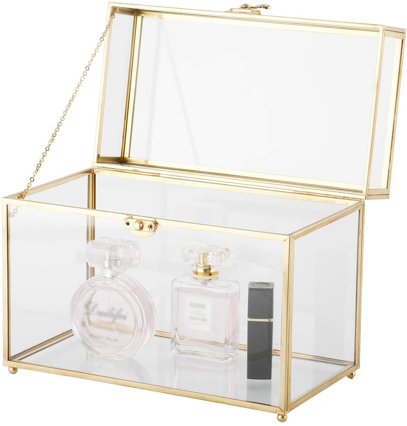 Glass Card Box Large Gold Terrarium Clear Plant Terrariums Wedding Home