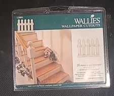 Wallies Wallpaper Cut Outs 25pkg Pre-pasted Washable - Picket Fences