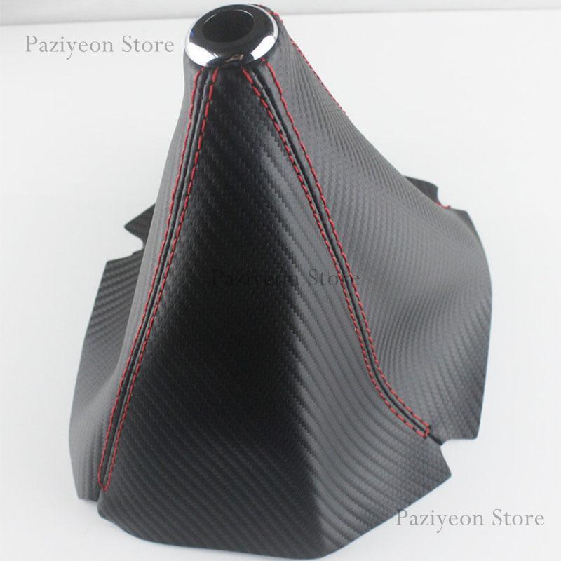 Gear Shift Stick-Boot Cover Universal PVC Vinyl Black /Red Stitches 17 GG#99676 - Foto 3