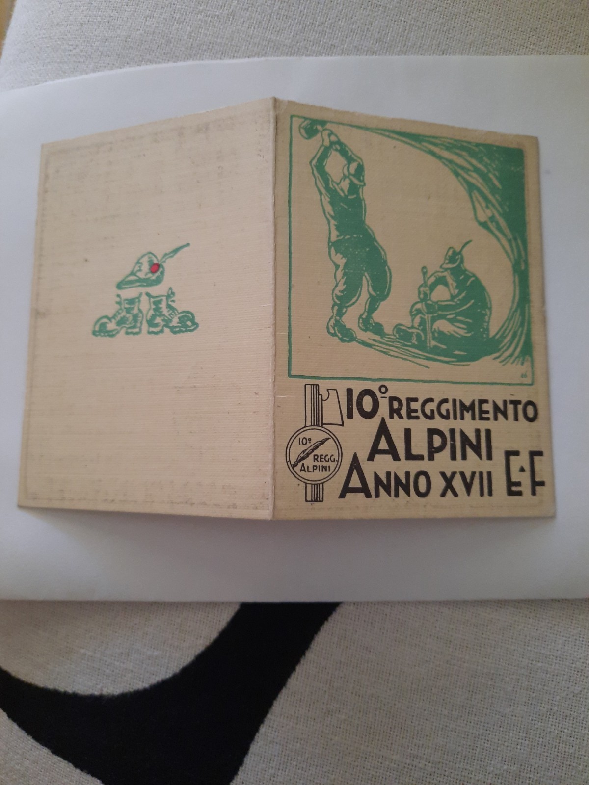 Tessera  10° Regg. Alpini Anno XVII e. f.
