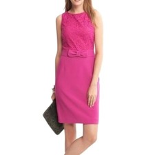 Banana Republic Pink Lace Top Sheath Cocktail Dress