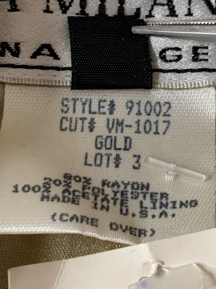 VTG Via Milano Gold Shimmer Crop Blazer By Tina Hagen Size S RY10368 NWT - Image 4 of 4