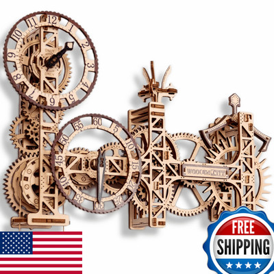 Wooden.City Steampunk Wall Clock 3D Wooden Clock Puzzle For Adults Teens
