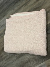 Laura Ashley Queen white pink floral Cotton Bedding Set Quilt/Shams reversible