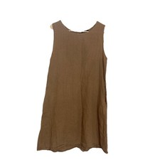 Lung O Largo Large Beige Shift Dress 100% Linen Third Pic Over Is Actual Color