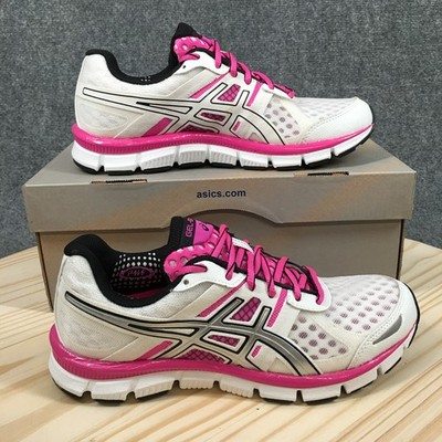 Asics Gel-Blur 33 Running Shoes Womens 7 Lace Up Sneakers Low Top White Pink NEW