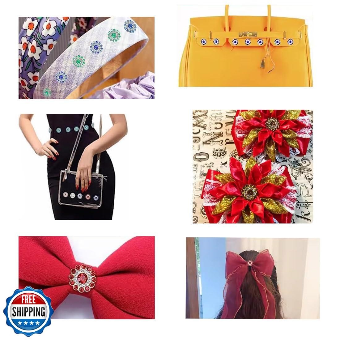 TKDUJH 100pcs 14mm Gold Claw Sew on Rhinestones, Crystal Gems Jewels for Craf