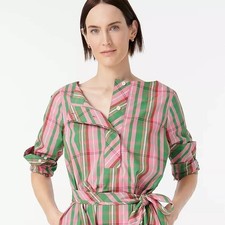 NWT J Crew STRETCH COTTON POPLIN SHIRTDRESS Sz 8 Jordon Dress W/ Removable Belt