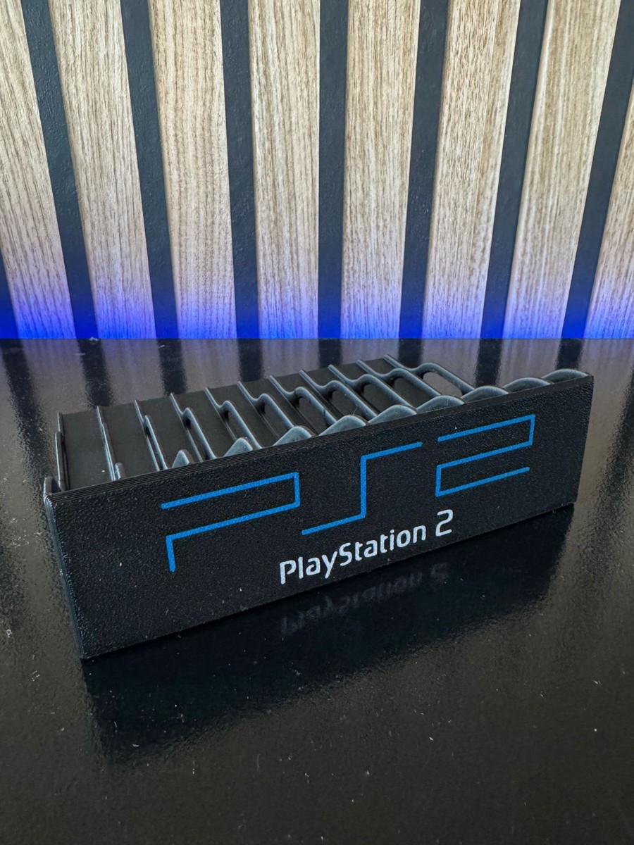 PlayStation 2 PS2 Slim 3D-Printed Vertical Stand - Black - Foto 8
