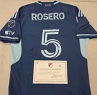 Sporting KC DANY ROSERO Signed Match Game Used Soccer Jersey 2024 Season BLUE