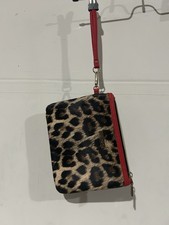 Joann & David Leopard Print Pouch Set with Red Zippers