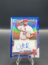 2021 BOWMAN ANGEL RONDON *CHROME BLUE REFRACTOR AUTO #44/150*  CARDINALS