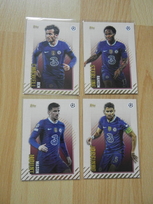 LOT 4x Chelsea  2022-23 Topps Gold  Jorginho Sterling Mason Mount Ben Chillwell