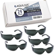 24 Pack of Tinted Safety Glasses (Bulk 24 Pack of Protective Shaded Safety Sungl