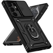 Samsung Galaxy S23 Ultra Case - 15ft Drop, Slide Camera Cover, 360 Ring Holder